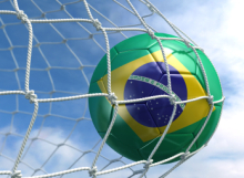 Soccerball in net